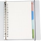 A5 Square Spiral Notebook with Dividers, Notepad | 120 pages for notes, ideas and projects; 4 divisions; elastic closure; com