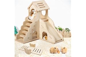 Naturezhen Juguetes Hamster Madera, Casa para Hamster, Escondite de Animales Pequeños, Accesorios De Juguete para Los Conejos, La Chinchilla, Hámsters, Cobayas