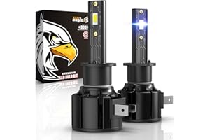 EASY EAGLE H1 LED Lampadine per Auto, 60W Kit di Conversione Fari Sostituire Alogeno/Xeno,12000LM 6000K Bianco