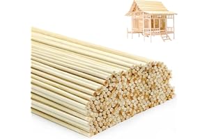 ‎MAGIHO 200 Stück Holzstäbe zum Basteln, Holzstäbchen Rundholz (30 cm x 3mm), Zuckerwatte Stäbe, Holzstäbchen für Handwerk Woodwork Kunst DIY Adventskalender Weihnachten Geschenke