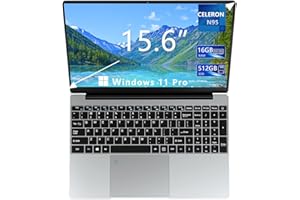 DUNHOO Ordinateur Portable 15,6 pouces, PC Portable Win 11 Pro, 16Go 512Go SSD Celeron 1920 * 1080 IPS Full HD Mini HDMI Déverrouillage d'empreintes Digitales et Clavier Rétroéclairé Pleine Taille Laptop