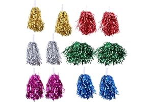 LIOOBO 12 Pcs Coloré Poignée Droite Pom-Pom Girl Pompons Acclamations Accessoires Pom-Pom Girl Pompons pour Les Événements Sportifs de Compétition Applaudissement Performance