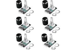 VILHTL KY-040 360 Degree Rotary Encoder Module Brick Sensor Development Board with Knobs Cap for Arduino（Pack of 6）