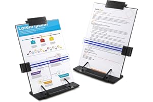 Lawei Lot de 2 Porte-copie chevalet avec guides-lignes Porte-Documents de Bureau pour documents A4-30 x 11 x 23cm