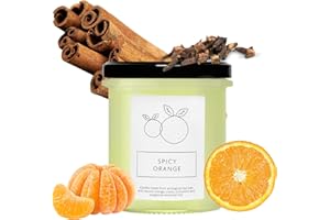 Hagi Spicy Orange Candela profumata | Profumo rilassante e sonnolento | Candele profumate in vetro | Durata di combustione circa 75 ore | Vegan | Cera di soia biologica