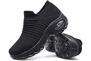 VANVENE Women Slip On Walking Shoes - Mesh Breathable Sneakers Athletic Road Running Trainers