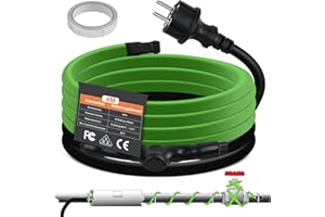 Vrietina Selbstregulierendes Heizkabel, 4M Frostschutz Heizkabel mit eingebautem Thermostat zum Schutz von Wasserrohren Ideal für Pflanzen Wasserdichte mit Schutzkontaktsteck 35W/m 230V IP68