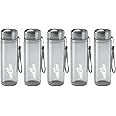 MILTON Hector 1000 Pet Water Bottle, Set of 5, 1 Litre Each, Grey, Reusable Plastic Fridge Bottle, BPA Free and Leak Proof Bottles for Travel, Work