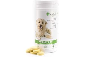 4-BEINER ANIMAL HEALTH 4-BEINER Mobility-DOG, 120 comprimés pour les articulations de chiens, griffe du diable, MSM, chondroïtine, glucosamine, hyaluron, extrait d'encens, bromélaïne, moules aux orles verts, vitamine B etc.