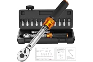 SS SHOVAN 13-częściowy mały klucz dynamometryczny do roweru 3-25 NM, zestaw kluczy dynamometrycznych 1/4 cala, 72 zęby, skrzynka z przedłużaczem 10 cm, gniazdem sześciokątnym i gniazdem Torx Bit