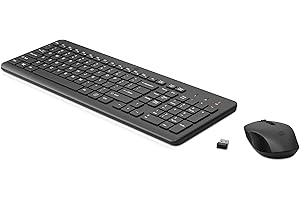 ‎HP HP 330 Wireless Maus & Tastatur, QWERTZ deutsches Layout, USB-A Dongle, 2,4-GHz Kabellos, 1600 DPI, Schwarz