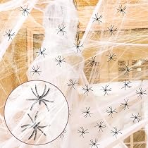 120 Bagues Araignées Halloween - Plastique Souple, 4 Couleurs, Ajustables, Pour Déco Et Goodies - 4