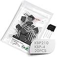 (Pack of 20 Pieces) Chanzon KBP210 Bridge Rectifier Diode 2A 1000V KBP-4 (SIP-4) Single Phase Full Wave 2 Amp 1000 Volt Electronic Silicon Diodes