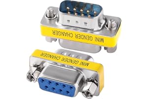 KUOQIY 2 Pièces DB9 9 Broches Mâle vers Femelle Adaptateur de Changeur de Genre Coupleur, RS232 9 Broches DB9 Adaptateur de Coupleur de Câble, pour Transfert de Données sur Ordinateur