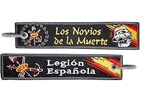 TACRO Llavero Legión Española Los Novios de la Muerte Ejercito de Tierra Fuerzas Armadas España Negro Bordado