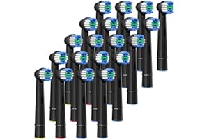 GENKENT 20 sztuk wymiennych głowic do szczoteczek do zębów, czarne, kompatybilne z Oral B Professional Soft Clean Elektryczne głowice szczoteczki do zębów Refill Pro