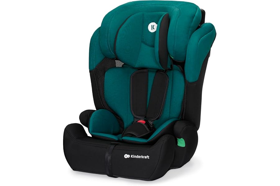 Kinderkraft Comfort Up I-Size 76-150 cm Car Seat 9-36 kg, Adjustable Headrest with 11 Levels, Spacious Seat, Safety Belts, Equipped Modular Insert, Group 1/2/3, Green