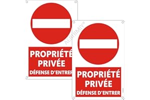 AERHIMIY Propriété Privée Défense D'entrer Aluminium Réfléchissant 20×30 cm, 2 Pièces Panneau Propriété Privée Metal Défense D'entrer, Résistant aux UV, Imperméable, Avec Trous Percés