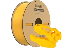 JAMG HE Filament High Speed PLA+, 1,75 mm, 1 kg, do drukarki 3D, dokładność wymiarowa ± 0,01, do większości drukarek FDM 3D (1 kg, żółty)