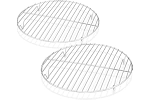 Homikit Rund Abkühlgitter 2er-Set, Edelstahl Kuchengitter Auskühlgitter zum Backen Kühlen Dämpfen, Ø 27 cm, Gesund & Langlebig, Rostfrei & Spülmaschinengeeignet