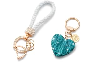 CHUQING Portachiavi a forma di cuore Portachiavi per auto Portachiavi con strass glitter Regalo per coppie, San Valentino, Natale