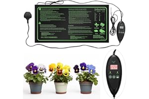Zyncove Seedling Heat Mat with Digital Timing Thermostat 20 x 10in, Waterproof Plant Heated Propagator Seedling Heating Pad for Pepper Tomato Seedling Germination, Hydroponic Plant, Reptile Indoors