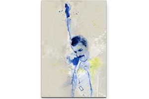 Paul Sinus Art Freddie Mercury VI 90x60cm auf Leinwand gespannt fertig zum aufhängen