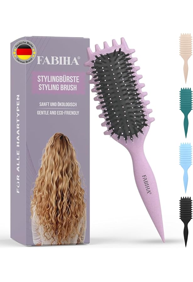 Curly Hair Brush 2025 – Lockenbürste Zum Definieren & Formen, Für Alle Haartypen, Ergonomisch, Grün
