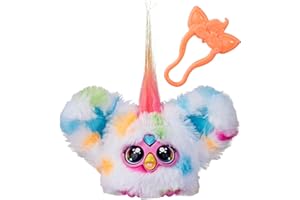 Furby Hasbro Furblets, Loo-Lay, Peluche Electrónico, Personaje Coleccionable, Reproducción de Sonidos, Mascota Interactiva, Estimula la Imaginación, Blanco, Rosa, Amarillo, Regalo de Reyes Magos