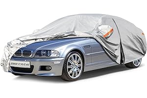Kayme Bâche Voiture Étanche Respirante Compatible avec 3 Serie E36/E46/E90 (1990-2025), 6 Couches Housse de Protection Voiture Extérieur, Contre Pluie Soleil Poussière avec Zip et Doublure en Coton.