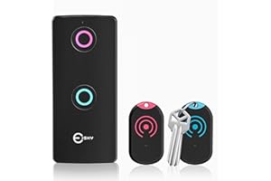 Esky Ultra Slim Schlüsselfinder, Key Finder mit 80dB Piepton – 2-Fach Empfänger zum Finden von Schlüsseln, Fernbedienung, Geldbörse, Haustieren & Handy Inklusive Batterien