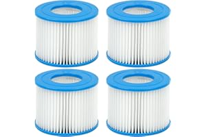 YADOBIG 4 Piezas SPA Filter Vi, Compatible con Bestway, Lay-Z SPA, Intex, Coleman SaluSpa 90352E, Apto para Todas con Filtro Tipo Vi Piscinas, Piscinas de Hidromasaje Hinchables, Spas, Filtro Tipo Vi Lavable