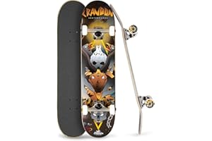 CRANDON Tabla Valida para Principiantes y Profesionales de Skateboard Tabla + Lija + Truck + Ruedas, Madera de Arce canadienses 7 Capas. Disponible en Tres Medidas 775/800/825. (800, SKCCHAIN)