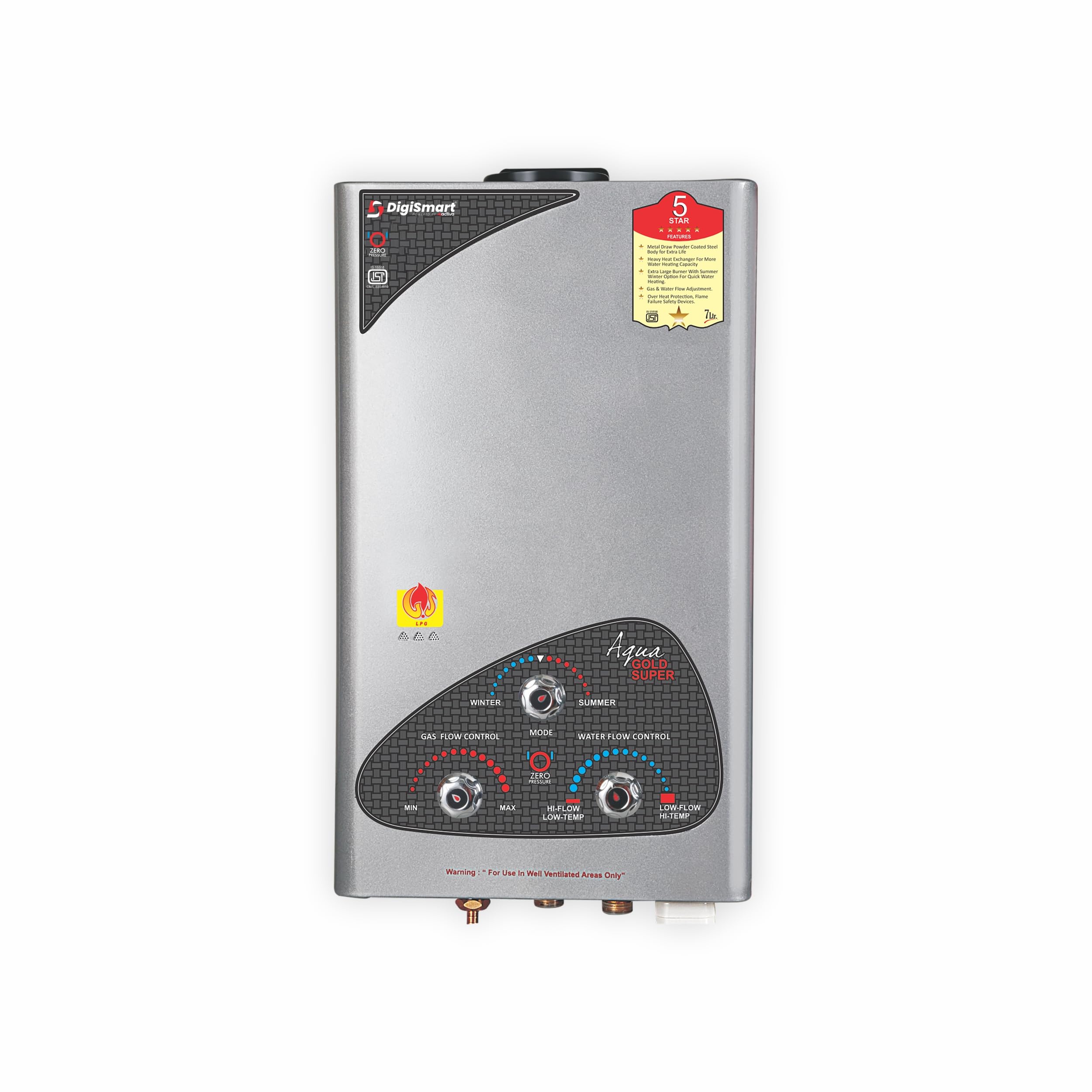 DIGISMART Aqua Gold Instant LPG Gas Water Heater Review: ISI Approved, Anti Rust Coating, 1 Year Warranty