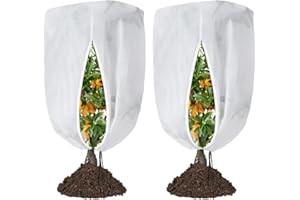 Aoipend 3Pack 80cmx120cm Winter Plant Covers Freeze Protection Bag Extra Thick Warm Frost Cloth Blanket Protecting for Garden Fruit Tree, Potted Plants Cold Weather with Zipper and Drawstrings