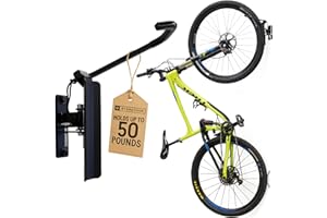 StoreYourBoard Bike Swivel Rack – Wall Mounted Garage Bike Storage, Vertical Hanger with 120° Swing Design & Stopper, Space-Saving Indoor Wall Mount – Fits Kids Bikes, BMX & More