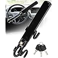 Tevlaphee Steering Wheel Lock Anti-Theft Car Device Heavy Duty Security Car Lock Antitheft Locking Devices Great Deterrent Adjustable Car Wheel Lock Anti Theft for Vehicle Truck SUV with 3 Keys(Black)