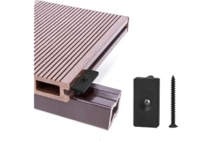 JJWNMLL composite decking clips 100 pcs - 6mm hidden fasteners/plastic fixings for decking,fastener board clip with black scr