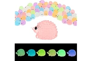 ‎NEWOFVIEW Newofview 60 Stück Mini Igel Deko Gartenfiguren Glow in The Dark Nachtleuchtende Igel Skulpturen Feengarten Deko 6 Farben Tierfiguren Mikrolandschaft