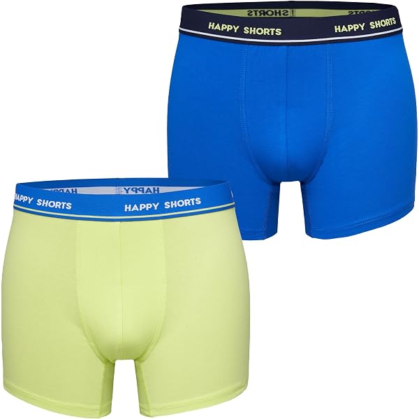 Happy Shorts Boxershorts Herren - 2er Pack - Witzige Designs - 95% Baumwolle - Anatomischer Schnitt