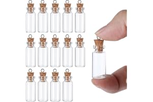 Piriuuo 15 stycken provrör med lock, 2 ml, små glasflaskor med lock, miniglasflaskor för fyllning, önskeflaskor, små korkflas