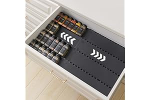 Homhut 8 piezas soportes para tarros de especias para cajón expandibles estante especias, organizador para cocina, encimera, Armario, Estante