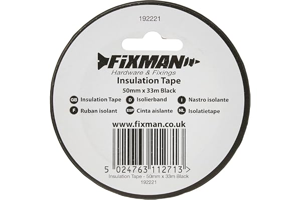 Fixman 192221 Ruban isolant - 50 mm x 33 m - Noir