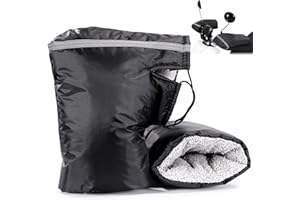 WPPQWP Motorrad Lenkerhandschuhe, Lenkerstulpen Fur Motorrad Roller Und Fahrrad, Plüschfutter, Winter Warme, Wind- Und Wasserdicht, Mit Reflektorstreifen, Universell