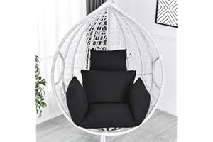 CLG Swing Hanging Basket Seat Mat Cushion,hanging Egg Hammock Chair Cushions-swing Hanging Basket Seat Cushion Thicken Hanging Chair Pad,Double and Single,For Indoor Outdoor Patio Yard Garden (Black)