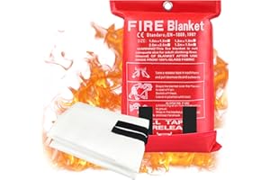 XiXiRan Coperta Antincendio 1.2 * 1.2m, Coperta Ignifuga Antincendio, Coperta Ignifugadi, Coperte Antincendio in Vetroresina, Include Borsa Protettiva e Gancio per Appenderlo