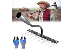 GIENSLRU Rateau De Désherbage Berthaus, 5/6/7/8 Dents Rateau Bertaus, Râteau De Jardin en Métal Très Résistant, Outil De Râteau De Désherbage pour Désherber/Ameublir/Semence (8 Dents)