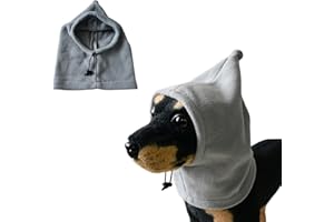 BT Bear Plush Dog Hats,Warm Pet Cover,Winter Hat Dog Head Wrap Quiet Ears for Dogs,Muffs Noise Protection for Small Medium Dogs (Grey, S)