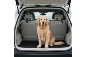 PawHut Barrera Protectora de Coche para Perros para Vehículo Universal Barrera Protectora Metálica Extensible para Asientos Traseros Maletero Equipaje Automóvil 90-120x40,5 cm Negro