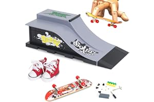 CS COSDDI Finger Skateboard Rampe Set, Mini Finger Skateboard Rampen Finger Skate Park Mini Fingerboard Skate Ramps Kit, Fingerboard Rampe FingerSkate Boarding Sporttraining für Kinder (Grey E)